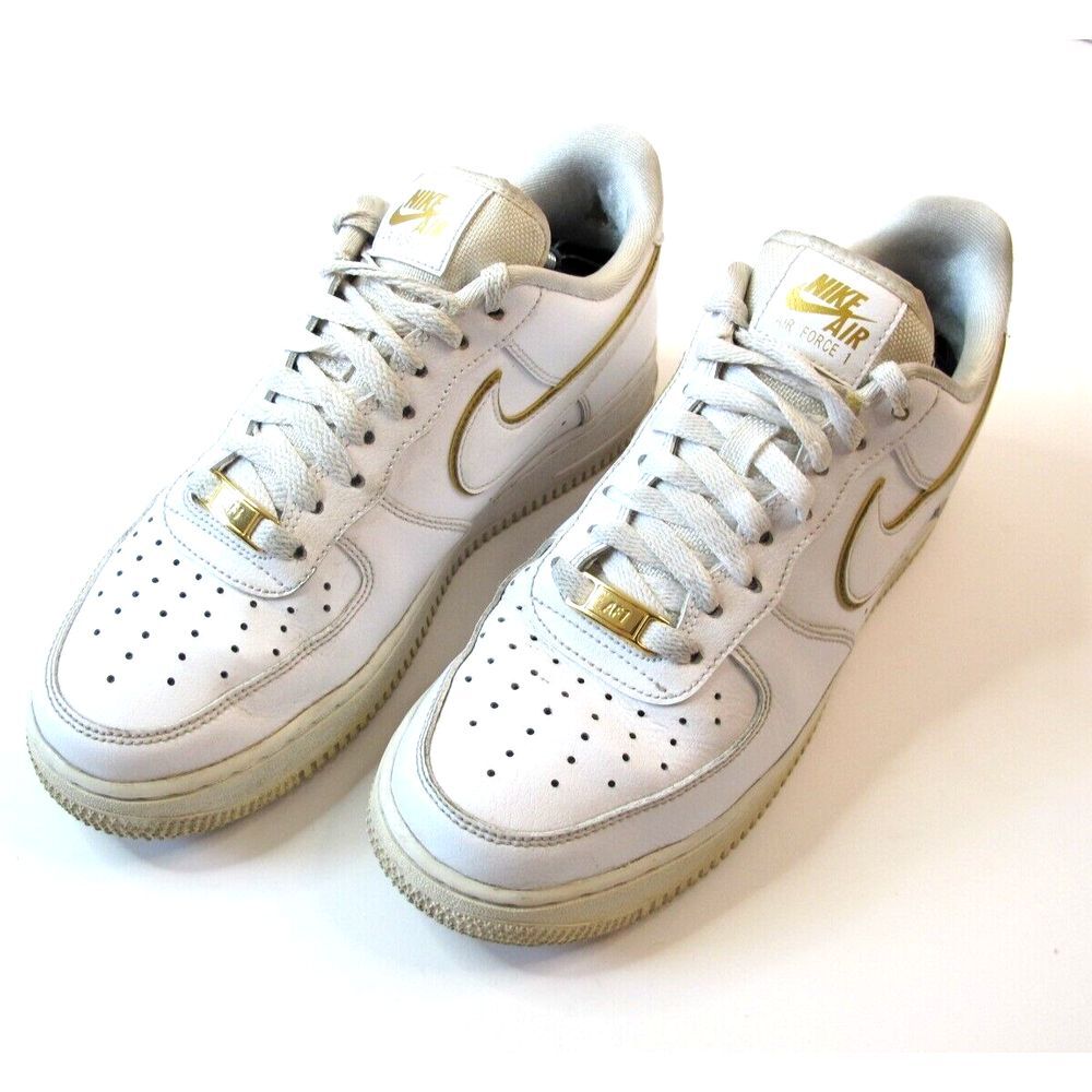 Nike Air Force 1 AO2132-102 Women's White Gold Low Top Sneakers